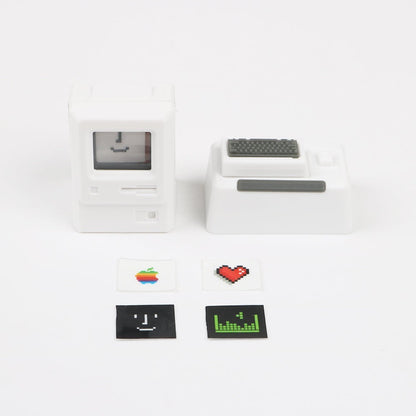 Clackycharm witte Macintosh retro artisan keycap met verwisselbare schermstickers voor mechanische toetsenborden